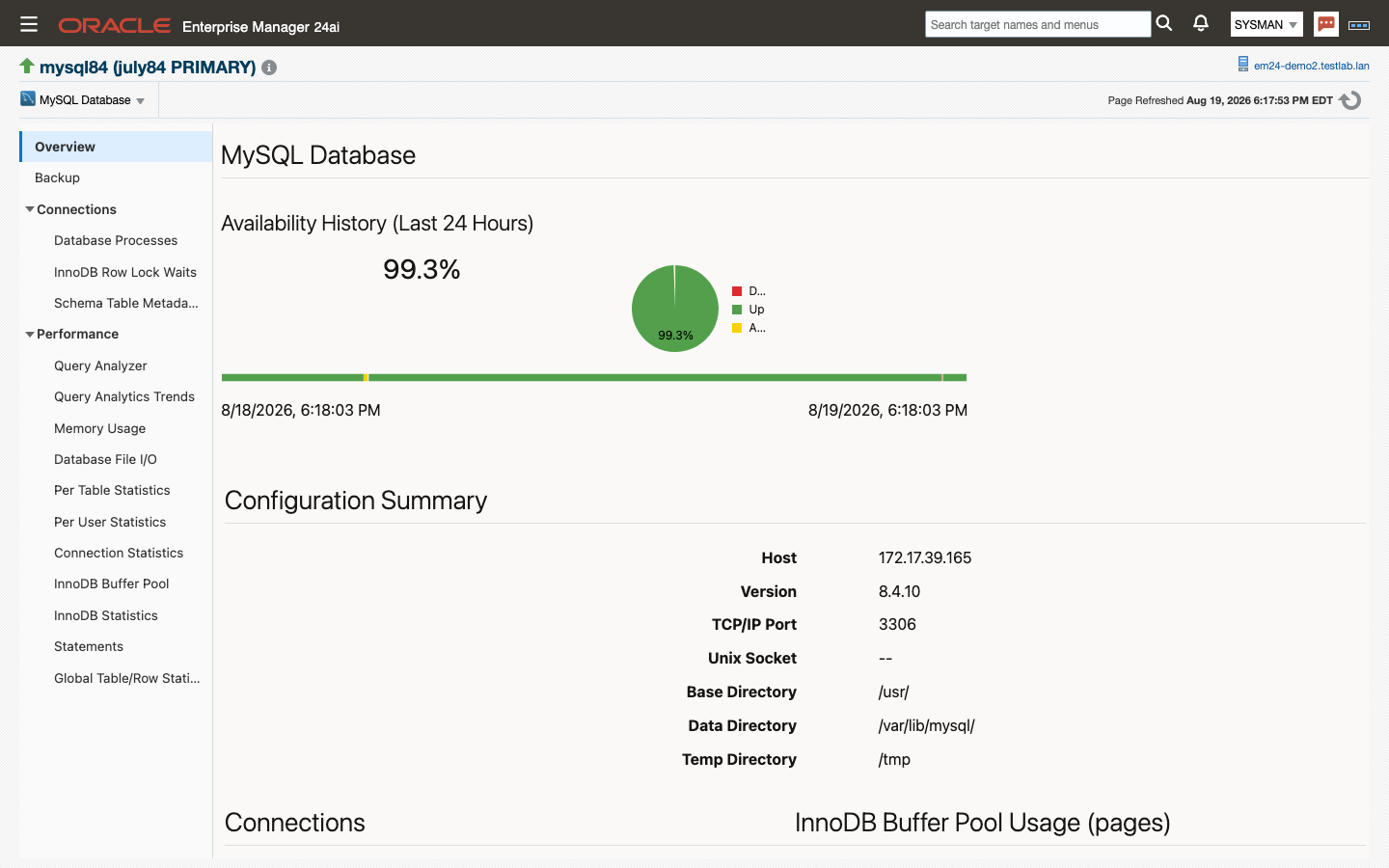 MySQL Database home page