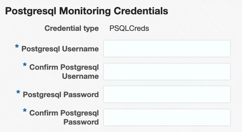 Add Target: enter PostgreSQL credentials